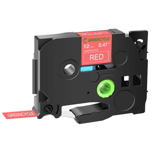 GREENCYCLE 1 Pack Compatible for Brother TZe-435 TZ-435 TZ435 TZ435 TZe Tape 12mm 0.47'' Laminated White on Red Label Tapes use in P-Touch PT-D210 PT-D400 PT-D600 Labeler Label Maker 26.2ft 8m