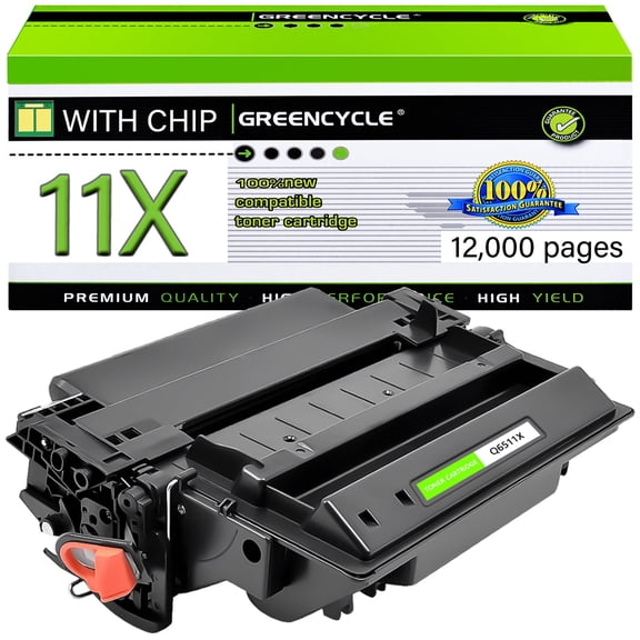 GREENCYCLE 1 Pack Compatible for 11X Q6511X 11A Q6511A Black Toner Cartridge Replacement with Laserjet 2430 2420 2410 2400 2420d 2420dn 2430tn Printer