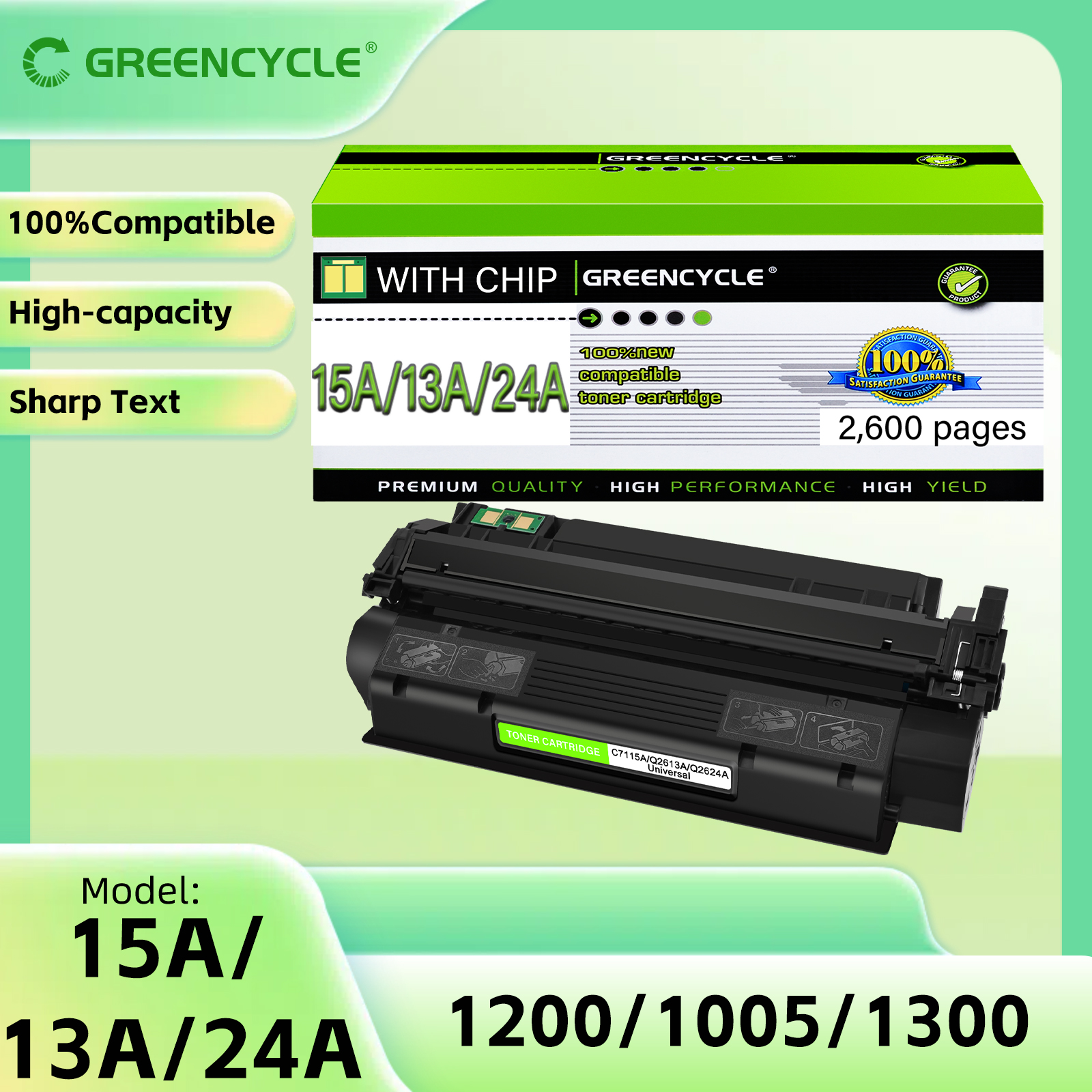 Compatible Toner Cartridge For HP 15A C7115A – 2-Pack Black Toner For LaserJet Printers
