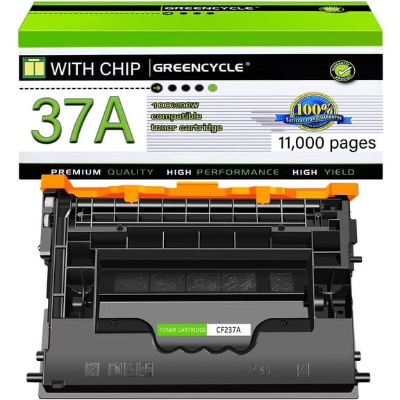 GREENCYCLE 1 Pack Compatible for 37A CF237A 37X Work for Enterprise M607n M607dn M608n M608dn M608x M609 M609x MFP M631 M632 M631h M633fh Printer (Black, 11000 pages)