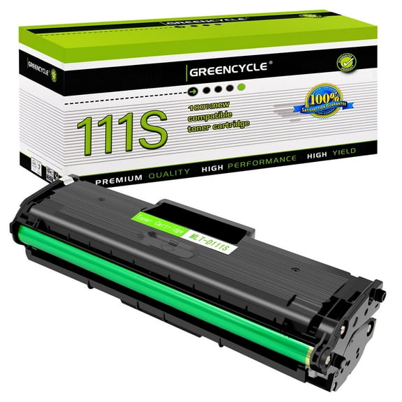 GREENCYCLE 1 Pack Compatible for Samsung MLT-D111S 111S Black Toner Cartridge Replacement with Xpress SL-M2020W Xpress SL-M2070W Xpress SL-M2070FW Printer