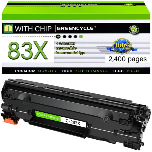 GREENCYCLE 1 Pack Compatible for 83X CF283X Black Toner Cartridge Replacement with Laserjet Pro MFP M201dw M201n M225dn M225dw M225rdn Printer