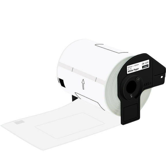 GREENCYCLE 1 Roll (200 Labels/Roll) White Paper Shipping Label Compatible for Brother DK1241 DK-1241 4''x6'' (102mm x 152mm) QL-1050 QL-1050N QL-1060N Printer,BPA Free