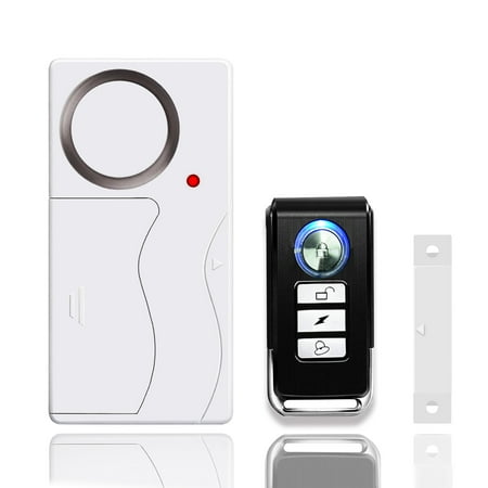 GREENCYCLE 1 Set (1 Remote,1 Alarm) Multi-function Wireless Anti-Theft Remote Control Burglar Alert Door Window Security Alarms Emergency Magnetic Sensor Chime Door Alarm