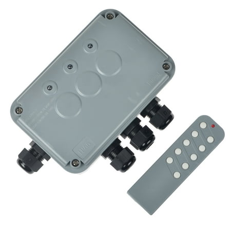 GREENCYCLE 1 Set 15A 3-Gang Junction Box Waterproof Outdoor Switched with 3 x Push Switches w/indicators and 4 x 20mm Cable Gland and Remote Power Switch IP66 Rated (1PK Box,1PK Remote Control)