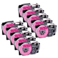 thumbnail image 1 of GREENCYCLE 10 Pack Compatible for Casio XR-18FPK XR18FPK Black on Fluorescent Pink Label Tape for KL-120 KL-430 KL-750 KL-780 KL-820 KL-P1000 KL-2000 KL-7000 Label Maker 18mm 3/4'' x 5.5m 18 Feet, 1 of 1
