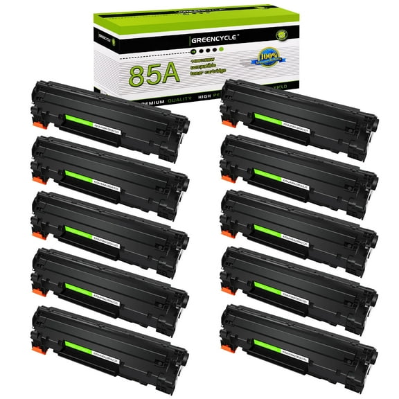 GREENCYCLE 10 Pack Compatible HP 85A CE285A Black Toner Cartridge Replacement for HP Pro P1102w P1109w M1212nf M1217nf M1130 M1132 M1136 M1522nf MFP Printer