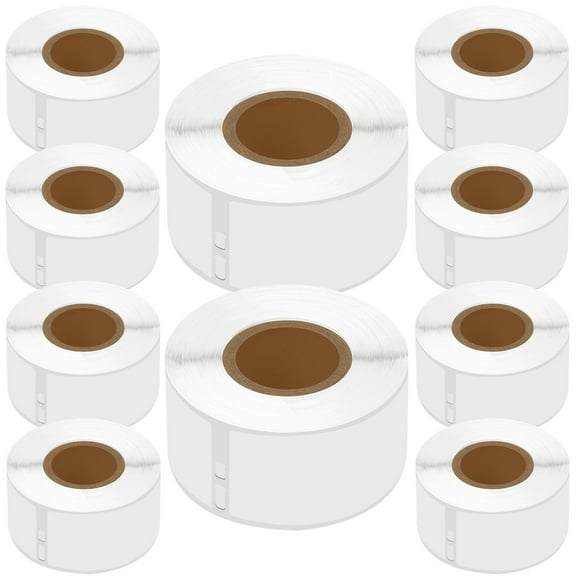 GREENCYCLE 10 Roll (130 labels per roll) Medium Frosted White Address Mailing Multipurpose Labels Compatible for Dymo 30254 1-1/8" x 3-1/2"(28mm x 89mm) LabelWriter Printer,BPA Free