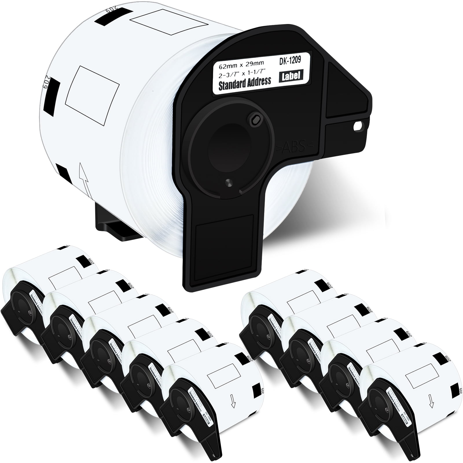 GREENCYCLE 10 Roll 29mm(1-1/7")x 62mm(2-3/7") Standard Address Label Tape Compatible for Brother DK1209 DK-1209 with Cartridge Used in QL-500 QL-550 QL-570 QL-700 QL-800 Printer