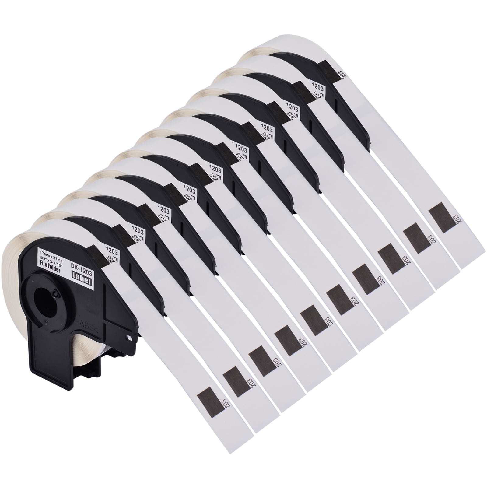 GREENCYCLE 10 Roll Compatible for Brother DK-1203 DK1203 (0.66" x 3.4") Standard White Paper Address Labels for QL Label Printers (300 Labels/Roll, Each Roll Label with a Cartridge)