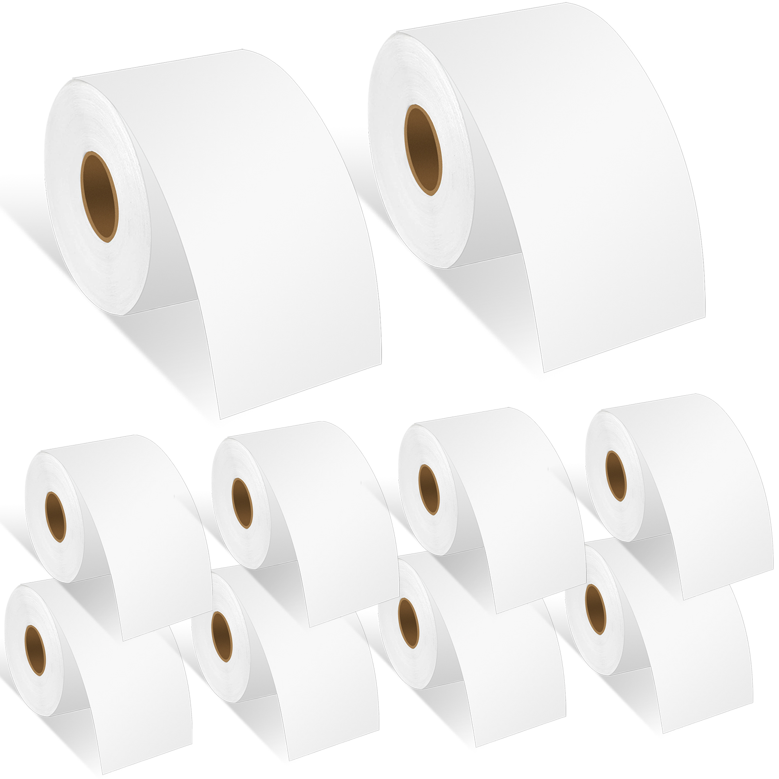 GREENCYCLE 10 Roll Medium White NonAdhesive Receipt Paper Continuous Labels Compatible for Dymo