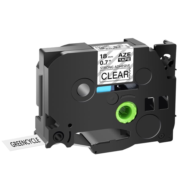 GREENCYCLE 100PK Compatible for Brother P-touch Black on Clear 18mm TZ TZe TZe-S141 TZ-S141 TZ-141 TZe-141 Extra Strength Laminated Label Tape