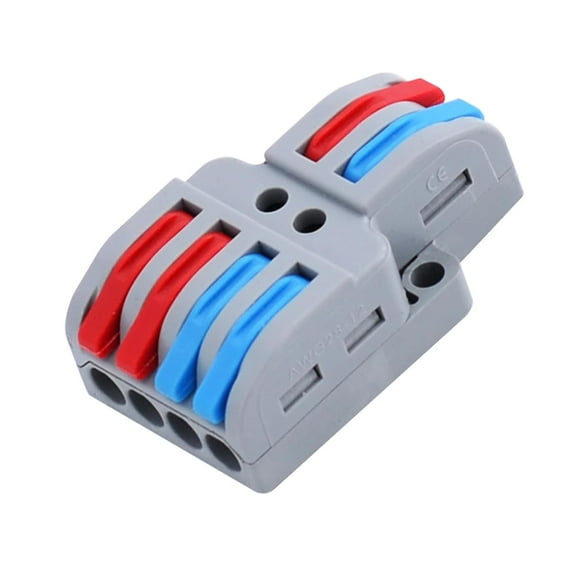 GREENCYCLE 10PCS Lever Wire Nuts Connectors,Compact Splicing Wire Connectors, Quick Disconnect Wire Splice Connectors,2in 4out Wire Connectors for Cables from 28 to 12AWG