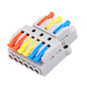 GREENCYCLE 10PCS Push-in Compact Splicing Electrical Connectors, Lever Wire Connectors,Quick Wiring Cable Connector,Conductor Terminal Block for Cables from 28 to 12AWG(3 in 6 Out)