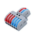 thumbnail image 1 of GREENCYCLE 10PCS Splice Electrical Connectors, 2 in 6 Out DIY Mini Wiring Cable Connector Block Compact Lever Wire Connectors, 28-12 AWG, 1 of 5