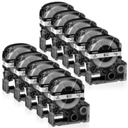 GREENCYCLE 10PK Black on White Label Tape Compatible for EPSON LK-3WBN LC-3WBN9 SS9KW 9mm 0.35x 8m 26.2ft LabelWorks Printer