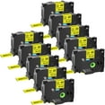 thumbnail image 1 of GREENCYCLE 10PK Compatible for Brother P-touch HSE-651 HS-651 HSe651 HS651 23.6mm 0.92" Black on Yellow Heat-shrink Label Tape, 1 of 8