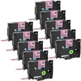 thumbnail image 1 of GREENCYCLE 10PK Compatible for Brother P-touch TZe-RE31 TZ-RE31 Black on Pink 12mm 0.47" Satin Ribbon Embellish Fabric Label Tapes, 1 of 7
