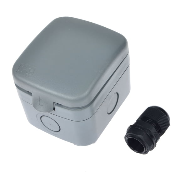 GREENCYCLE 1PC Storm Weatherproof 125VAC 15A Fused Protection Unit Outdoor Use 4-Pole Junction Box with 20mm Cable Gland IP66 Rated