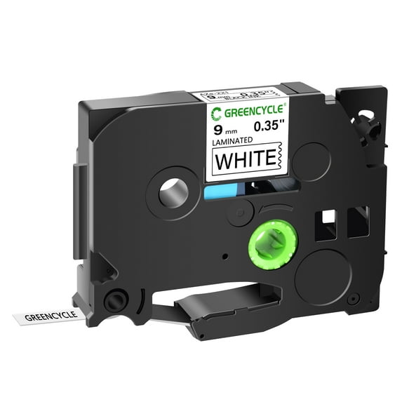 GREENCYCLE 1PK Compatible for Brother P Touch TZ Tape TZe-221 TZ221 Laminated Black on White Tape use in PT-D200 PT-D210 PT-H100 PT-D400 PT-1290 PT-1700 PT-1750 Label Maker 9mm x 8m(0.35'' x 26.2 ft)