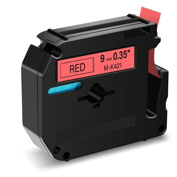 GREENCYCLE 1PK Compatible for Brother P-touch M Tape MK421 M-K421 M421 9mm 0.35" Black on Red for Brother PT-100 PT-M95 PT-90 PT-70 PT-65 PT-85 Label Maker Refills