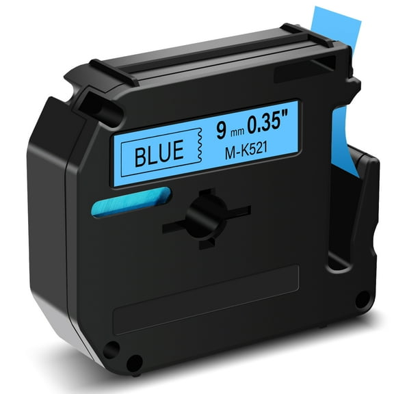 GREENCYCLE 1PK Compatible for Brother P-touch M Tape MK521 M-K521 M521 9mm 0.35" Black on Blue for Brother PT-100 PT-M95 PT-90 PT-70 PT-65 PT-85 Label Maker Refills