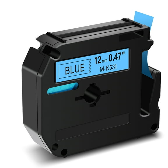 GREENCYCLE 1PK Compatible for Brother P-touch M Tape MK531 M-K531 M531 12mm 0.47" Black on Blue for Brother PT-100 PT-M95 PT-90 PT-70 PT-65 PT-85 Label Maker Refills