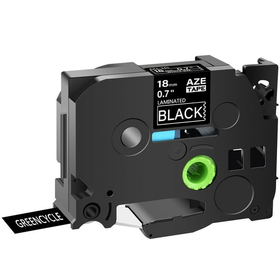GREENCYCLE 1PK Compatible for Brother P-touch White on Black 18mm 8m TZ TZe TZe-345 TZ-345 TZe345 TZ345 Laminated Label Tape use in PT-P700 PT-750W PT-D600 PT-D400 Label Maker