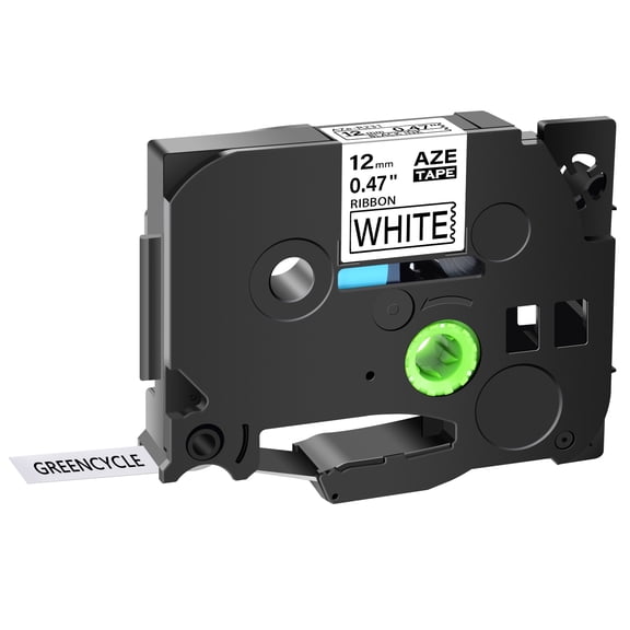 GREENCYCLE 1PK Compatible for Brother P-touch TZe-R231 TZ-R231 Black on White 12mm 0.47" Satin Ribbon Embellish Fabric Label Tapes