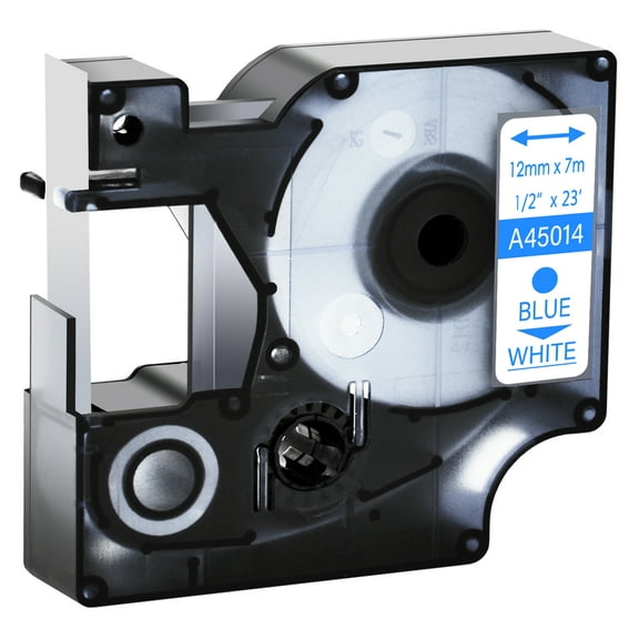 GREENCYCLE 1PK Compatible for DYMO D1 45014 12mm 7m Blue on White Label Tape for LabelManager LabelPoint LabelWriter Label Maker