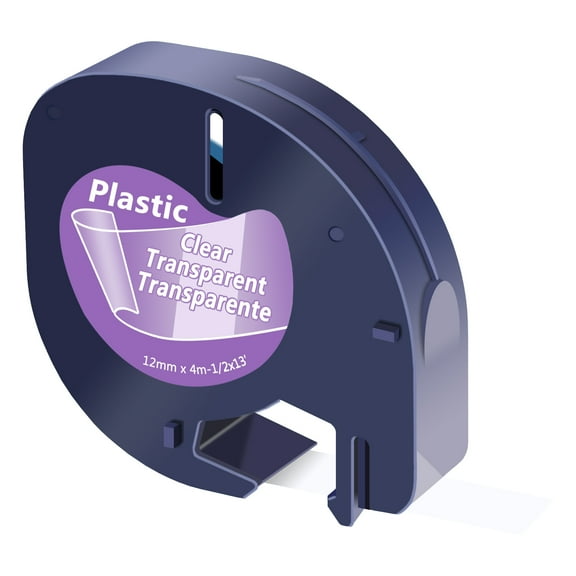 GREENCYCLE 1PK Compatible for DYMO LetraTag Refills 16952 12mm Black on Clear Plastic Label Maker Tape