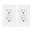 thumbnail image 1 of GREENCYCLE 2 PK 20A / 125V Tamper Resistant GFCI Outlet Decor Receptacle with LED Indicator Decorative Wall Plates Screws Included Residential and Commercial Grade ETL Certified White, 1 of 7