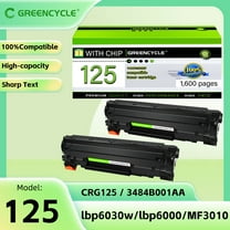 GREENCYCLE 2 Pack CRG125 Compatible Black Toner Cartridge Replacement for Canon 125 C125 Use with Imageclass MF3010 LBP6030w LBP6000 Laser Printer