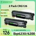 thumbnail image 1 of GREENCYCLE 2 Pack CRG126 Compatible Black Toner Cartridge Replacement for Canon 126 CRG-126 High Yield Toner Use with ImageClass LBP6200d LBP6230dw Printer, 1 of 10