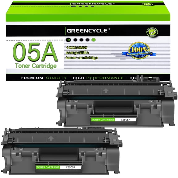 GREENCYCLE 2 Pack Compatible 05A CE505A Black Toner Cartridge Replacement for Laserjet P2035 P2035N P2055DN 2035N Printer