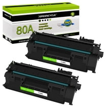 GREENCYCLE 2 Pack Compatible CF280A Black Toner Cartridge Replacement for HP 80A Use with Laserjet Pro 400 M401A M401N MFP M425DN M425DW Printer