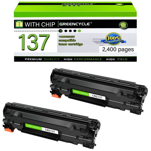 GREENCYCLE 2 Pack Compatible CRG137 Black Toner Cartridge Replacement for Canon 137 C137 Use with MF227dw MF216n MF247dw MF229DW MF212W MF232W D570 Laser Printer