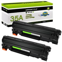 GREENCYCLE 2 Pack Compatible for HP 35A CB435A Black Toner Cartridge Use with HP Laserjet P1005 P1006 P1009 Printer