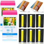 GREENCYCLE 2 Pack Replacement Compatible for Canon KP-108IN 3 Color Ink 108 Papers 4 x 6 Paper Glossy use in SELPHY CP100 CP200 CP220 CP300 CP330 CP400 CP510 CP600 Wireless Compact Photo Printer
