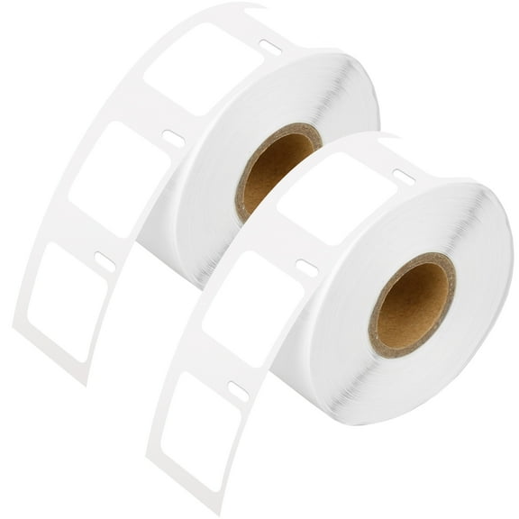 GREENCYCLE 2 Roll (750 Labels/Roll) White Adhesive Multipurpose Square Labels Compatible for Dymo 30332 1" x 1" (25mmx25mm) LabelWriter Printer,BPA Free