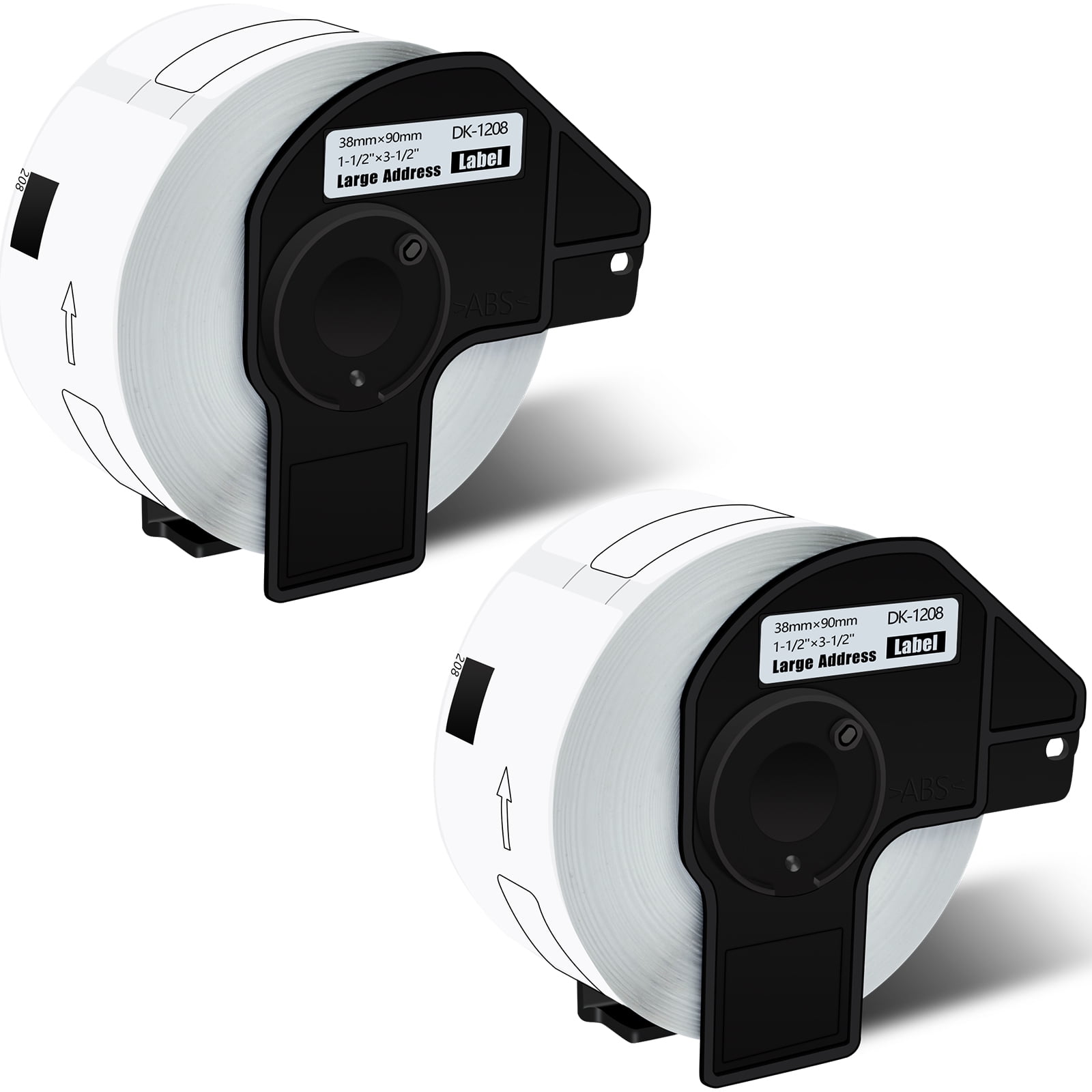 GREENCYCLE 2 Roll Compatible for Brother DK-1208 Die-Cut Address Labels Long Lasting Reliability Die-Cut Large Address Paper Labels (400 Labels per Roll) QL810W w/cartridge 38mm x 90mm 3-1/2 x 1-1/2