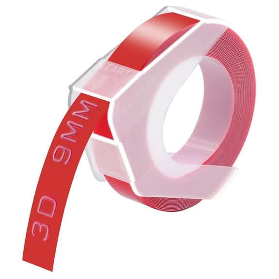 GREENCYCLE 20PK Compatible for Dymo 3D Plastic Embossing Labels 520102 White on Red Label Tape 9mm 3/8'' x 3m 9.8' Use in Organizer Xpress Pro 12966, Office Mate II 1540, Motex E101 Label Maker