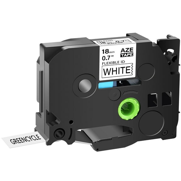 GREENCYCLE 20PK Compatible for Brother P-touch 18mm x 8m Black on White TZ TZe TZe-FX241 TZ-FX241 TZe-241 TZ-241 Flexible ID Cable Wire Label Tape