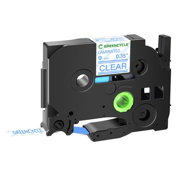 GREENCYCLE 20PK Compatible for Brother TZ TZe 123 TZ-123 TZe-123 TZ123 Label Maker Tape Standard Laminated 9mm 0.35" Blue on Clear Label Tape