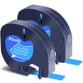thumbnail image 1 of GREENCYCLE 2PK 12mm 4m Black on Blue Plastic Label Tape Compatible for Dymo 91335 91225 91205 59426 S0721650 LetraTag Printer, 1 of 6
