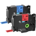 thumbnail image 1 of GREENCYCLE 2PK 18mm 8m Black on Red/Blue Laminated Label Tape Compatible for Brother TZ TZe TZe-441 TZ441 TZe-541 TZ541 P-touch Printer, 1 of 1