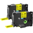 thumbnail image 1 of GREENCYCLE 2PK Compatible for Brother P-touch Black on Yellow 24mm TZ TZe TZe-S651 TZ-S651 TZe-651 TZ-651 Extra Strength Laminated Label Tape, 1 of 7