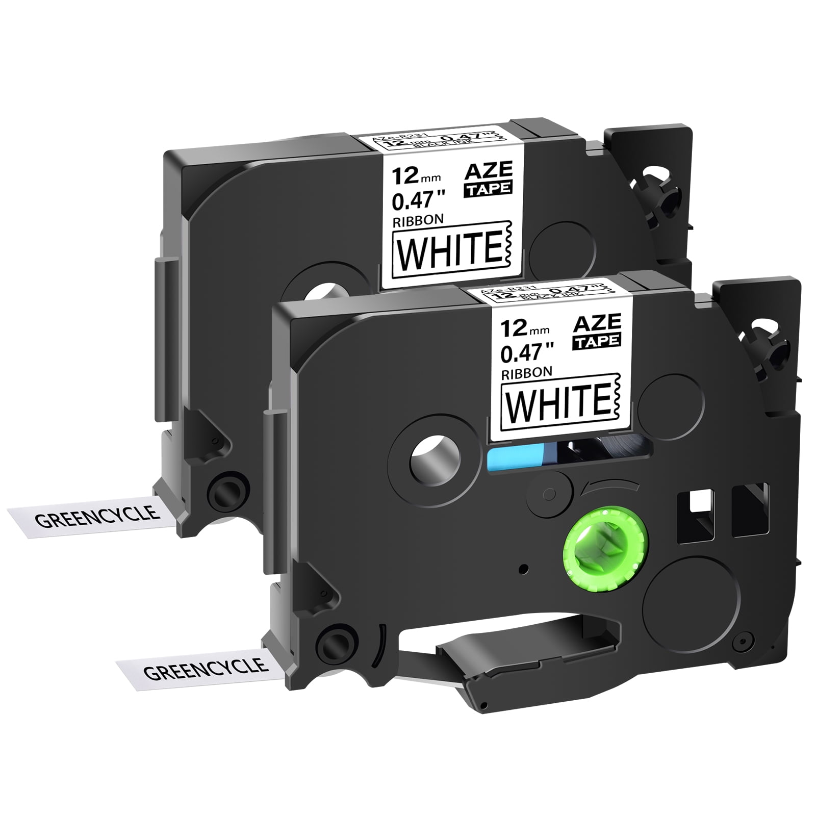 GREENCYCLE 2PK Compatible for Brother P-touch TZe-R231 TZ-R231 Black on ...