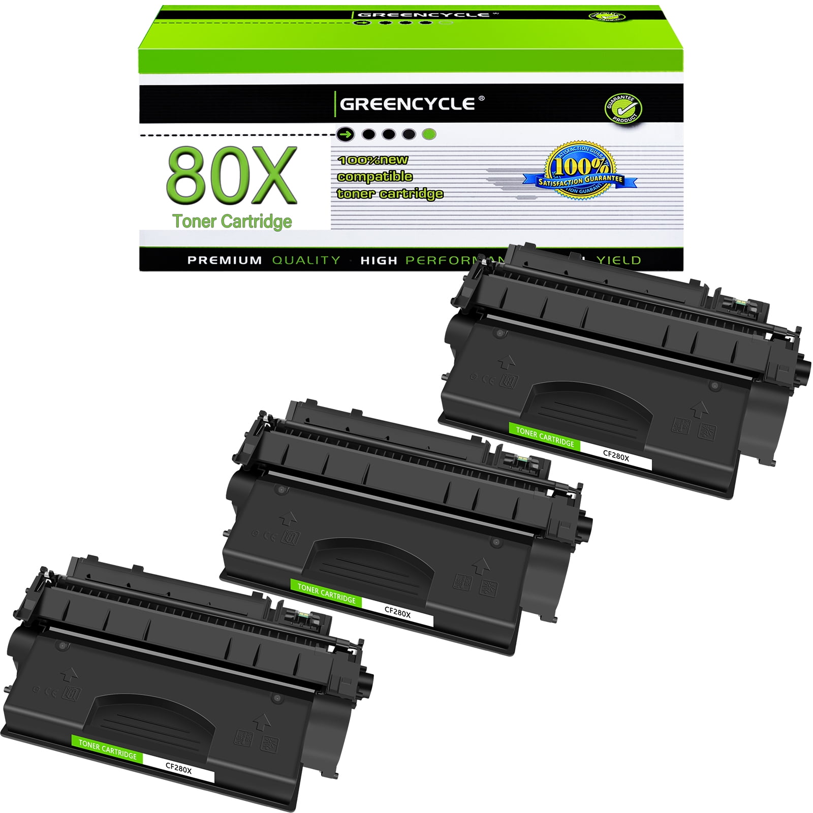 Lot De 3 Toners Compatibles CF280A/CF280X Pour HP Laserjet Pro 400 M401 - Marque Visiodirect, Garantie 1 An