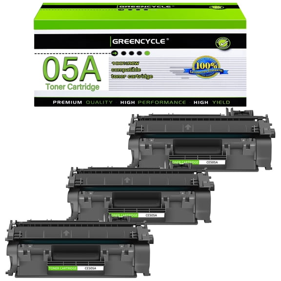GREENCYCLE 3 Pack Compatible 05A CE505A Black Toner Cartridge Replacement for Laserjet P2035 P2035N P2055DN 2035N Printer